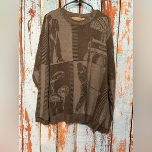 Vintage Shenandoah Golf Themed Sweater Size Large